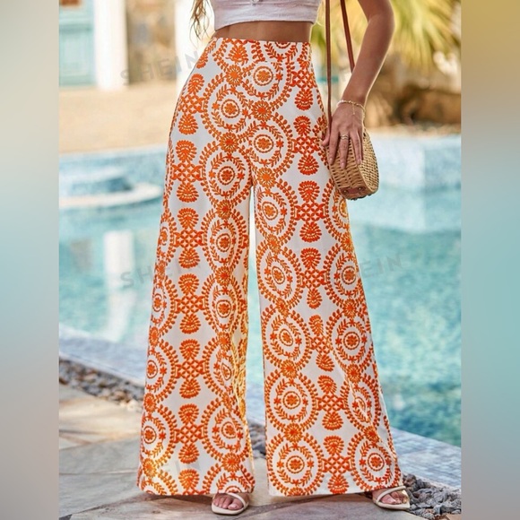 SHEIN Pants - Allover Print Wide Leg Pants